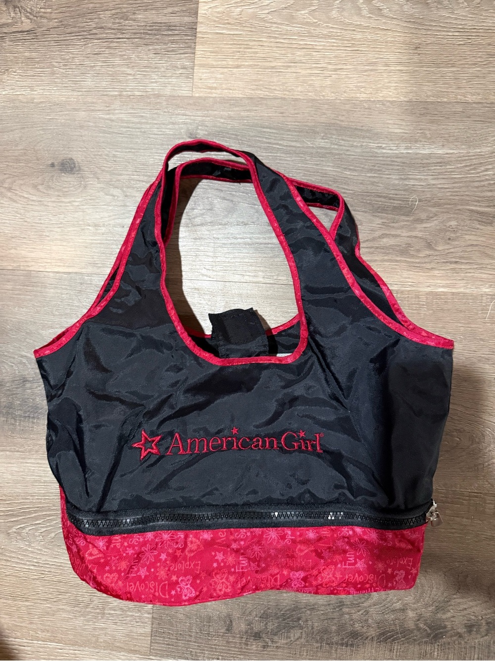 American Girl Black and Red Logo Tote